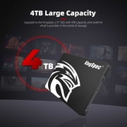KingSpec 4TB 2.5 SATA3 SSD 3D NAND Flash Internal Solid State Drive Compatible with PS4 Laptop Desktop