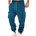 thumbnail image 4 of FDGIU Men's Relaxed Fit Cargo Joggers - Drawstring Stretch Waist Pants for Workout, Hiking, 4 of 7