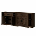 thumbnail image 7 of WAMPAT 82.7"W TV Stand for up to 95" TVs,Farmhouse Entertainment Center with Storage Barn Door Cabinet,TV Console Table with Media Cabinet and Drawers for Living Room,Bedroom,Dark Brown, 7 of 7