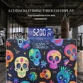 thumbnail image 3 of Bathroom Scale, Highly Accurate Digital Body Scale,Precisely Measures Weight up to 400 lbs-Colorful Cartoon-Style Skull Pattern On Dark Background, 3 of 4