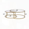 thumbnail image 4 of Elegant 2-Piece Nesting Table Set with Gold Finish & Faux Marble, 4 of 8