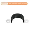 thumbnail image 4 of Uxcell 16Pack 1-9/16" Cable Clamp U Shape Stainless Steel Rubber Cushioned Pipe Strap, 4 of 5