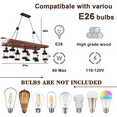 thumbnail image 2 of AFANQI Wood Farmhouse Chandelier 8-Light Adjustable Retro Island Light Industrial Pendant Light for Kitchen Island Dining Room Living Room, 2 of 14
