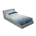 thumbnail image 2 of Landscape Fitted Sheet & Pillow Sham Set, Rainy Scenery with Water Drops of Bare Branches in the Idyllic Forest, Decorative Printed 4 Piece Bedding Decor Set, Twin, Dark Slate Blue Grey, by Ambesonne, 2 of 3