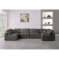 thumbnail image 3 of Meridian Furniture Plush Grey Velvet Standard Modular Sectional, 3 of 9