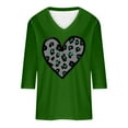 thumbnail image 5 of Summer Spring Tops for Women Fashion St. Patrick's Day Printed 3/4 Sleeve Tops V-Neck Tops Blouse Casual Blouse Green XXXXL, 5 of 6