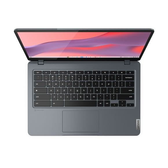 Chromebook Plus 14 pouces FHD IPS 300 nits (1920 x 1080) / Non tactile / i3-N305 / 8 Go / 256 Go eMMC / Wi-Fi 6E / Clavier rétroéclairé / Webcam FHD / Chrome OS / Gris orage