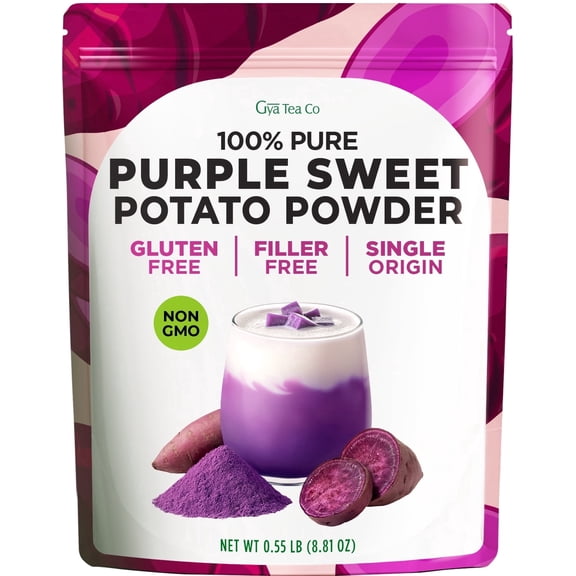 Gya Tea Co Purple Sweet Potato Powder, Natural Greens Superfood, Gluten Free, Vegan Friendly, Non-GMO, 1 Count, 0.55 lb (8.81 oz)