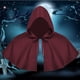 thumbnail image 2 of Capa de Halloween, capa de cosplay, capa corta, disfraz, capa con capucha, poncho, medieval Rojo, 2 of 9