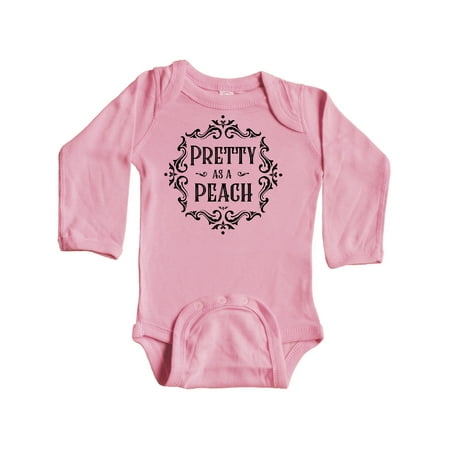 

Inktastic Pretty as a Peach Gift Baby Girl Long Sleeve Bodysuit