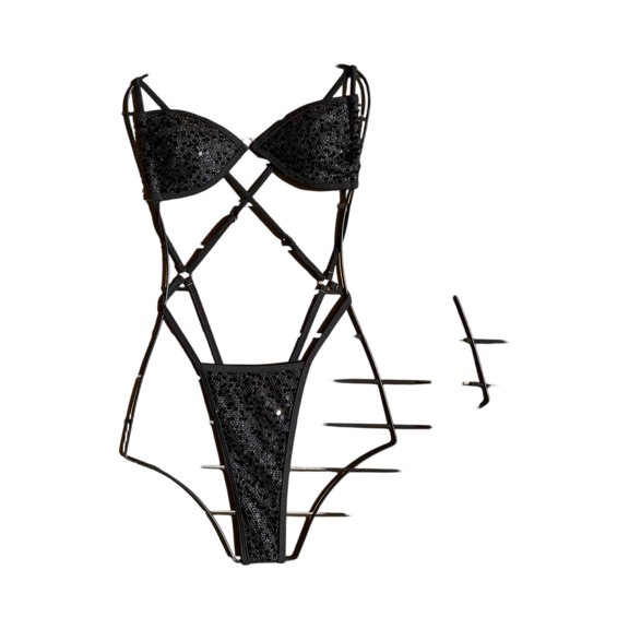AHMOMEI Women One Piece Swimsuits Tummy Control Women's Swimwear Sequined Swimwear Women’s Bathing Suits