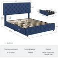 thumbnail image 2 of GARVEE Queen Size Bed Frame, with 4 Storage Drawers & Adjustable Headboard, Blue, 2 of 9