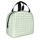 thumbnail image 2 of Disketp Pistachio Green Checkboard Bolsa Térmica para Almuerzo para Hombre y Mujer, Ideal para Trabajo, Senderismo y Picnic, 2 of 8