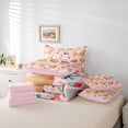 thumbnail image 5 of Homewish Cute Capibara Animal Twin Bedding Sets 7-Piece for Teen, Kawaii Bowknot Bedding Comforter Set, Pink Cartoon Theme Reversible Sheet Sets, Microfiber Bedroom Decor, 5 of 7