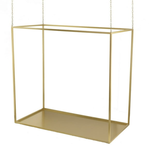 Benjara 47" Plant Stand with 4 Adjustable Chains-Floating Effect-Iron-Gold