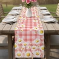thumbnail image 4 of Spring White Daisy Table Runner 70 Inches, Farmhouse Floral Pink Buffalo Plaid Bed Runner Dresser Scarves Tabletop for Indoor Outdoor Parties/Ceremony/Banquet, 13" x 70", 4 of 9