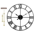 thumbnail image 3 of Reloj de pared retro de metal con números romanos de primera mano, 40 cm, negro, 3 of 9