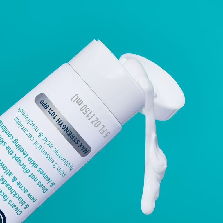 CeraVe Acne Foaming Cream Wash with 10 Benzoyl Peroxide for Face