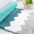 thumbnail image 2 of Nvzi Wave Pattern Bathroom Rug Non Slip Bath Mat for Bathroom Water Absorbent Soft Microfiber Shaggy Bath Rug Thick Plush Floor Mats (Colorful a, 16"x24"), 2 of 3