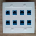 thumbnail image 4 of Ethernet Wall Plate 8 Port - Double Cat6 Rj45 Network Cable Faceplate Female To Female - Blue, 4 of 5