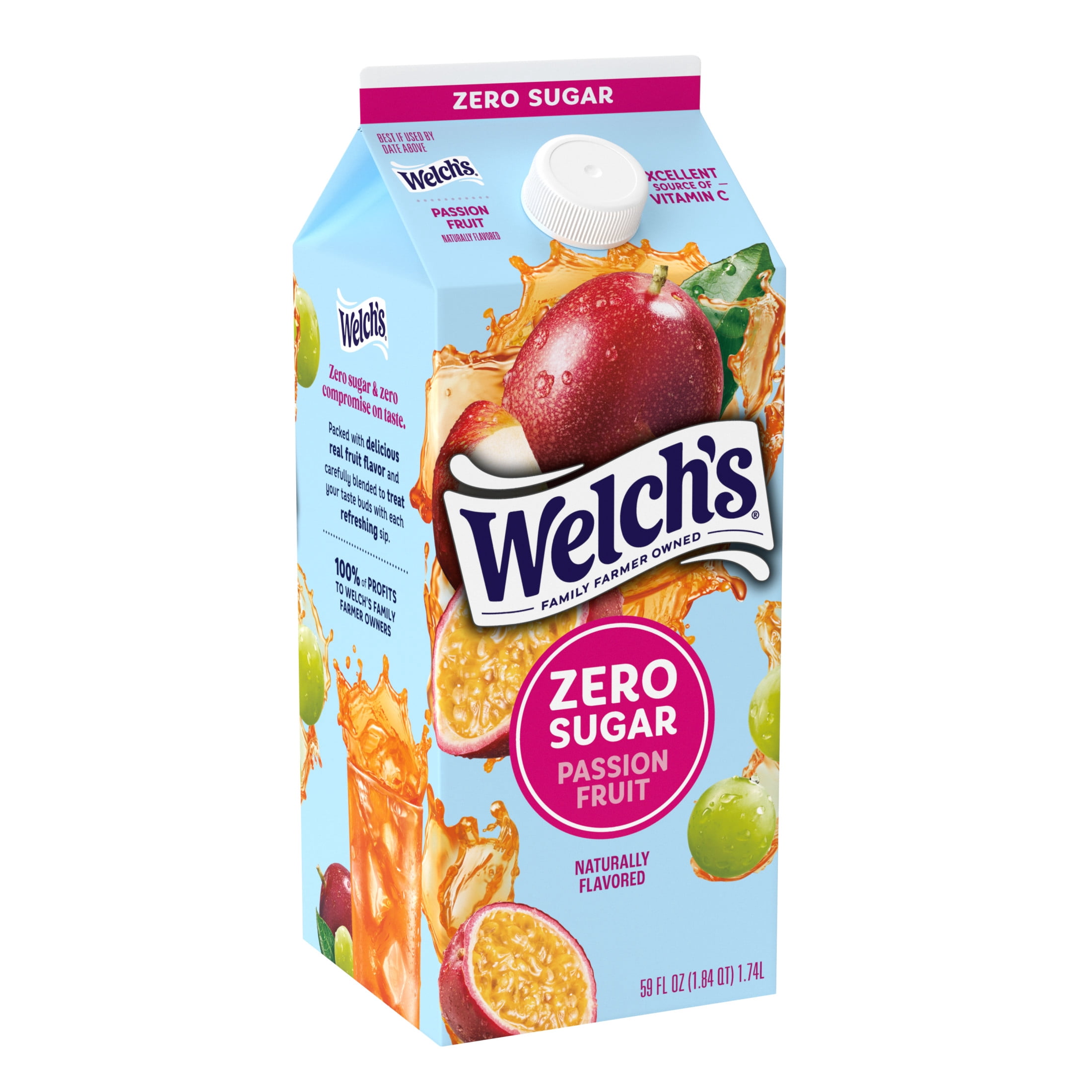 Welch's Passion Fruit Zero Sugar Drink, 59oz fl oz Carton