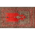 thumbnail image 1 of Ahgly Company Machine Washable Indoor Rectangle Traditional Orange Salmon Pink Area Rugs, 7' x 9', 1 of 7