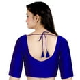 thumbnail image 3 of Chandrakala Women's Readymade Non Padded Chanderi Indian Ethnic Saree Blouse Crop Top Choli-Medium, Royal Blue (B186ROY3), 3 of 3