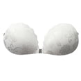 thumbnail image 1 of Un par de pegatinas de encaje de concha blanca para el pecho, vestido de novia femenino, pegatinas invisibles para sujetador de silicona con correa trasera, 1 of 5