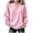 Pink, variant on Hurxie Women's Long Sleeve Henley Shirts Button Down Raglan Top, Loose Fit Cozy Basic Tees Casual Pullover Tunic for Spring, Fall, Winter Pink,L