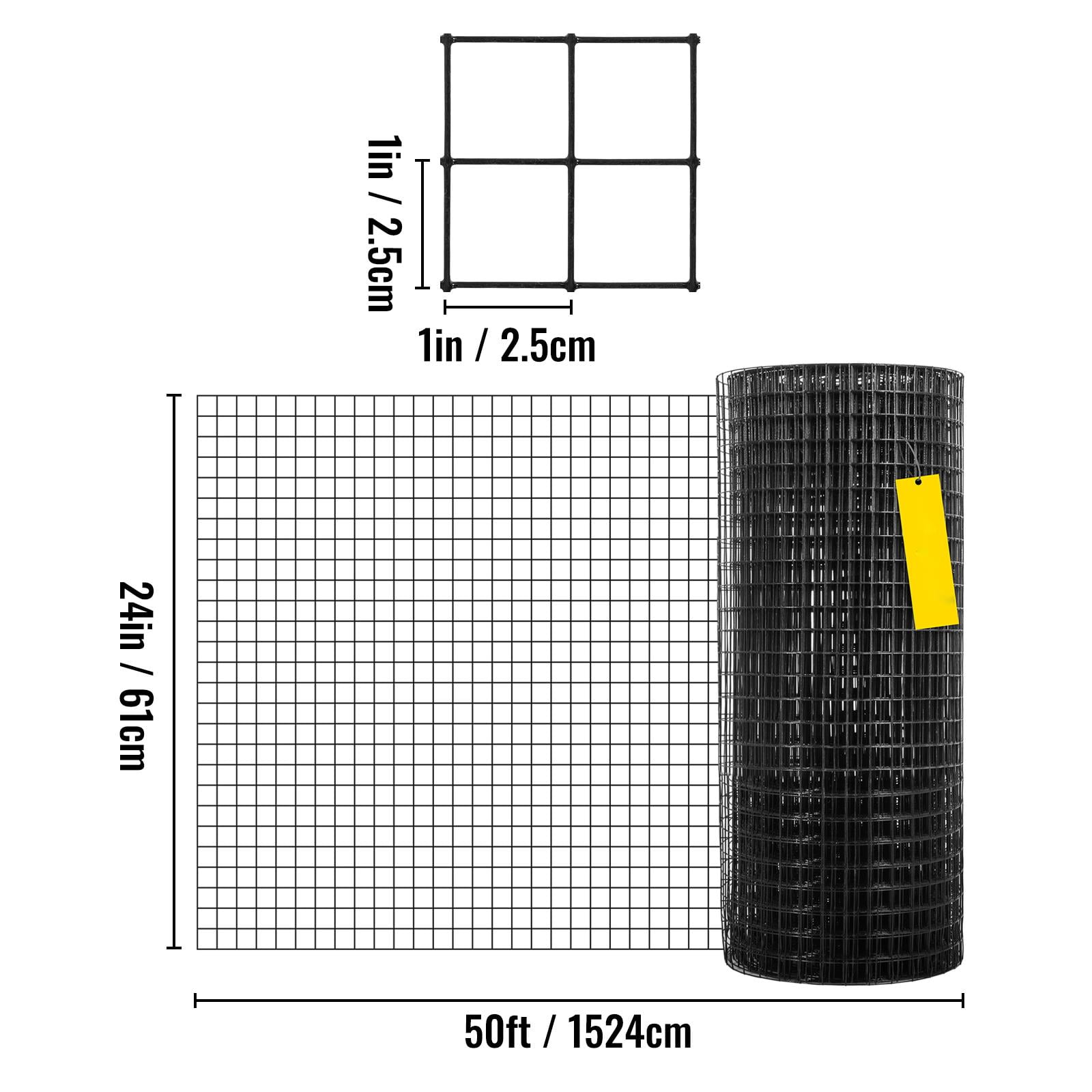 VEVOR Welded Wire Fence Vinyl Coated Chicken Rabbit Mesh 1"x1" 16 Gauge 24"x50'
