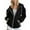 Black, variant on Women's Zip Up Hoodie 2025 Fall Winter Long Sleeve Plain Hooded Sweatshirt with Pockets Jacket Coat Outerwear