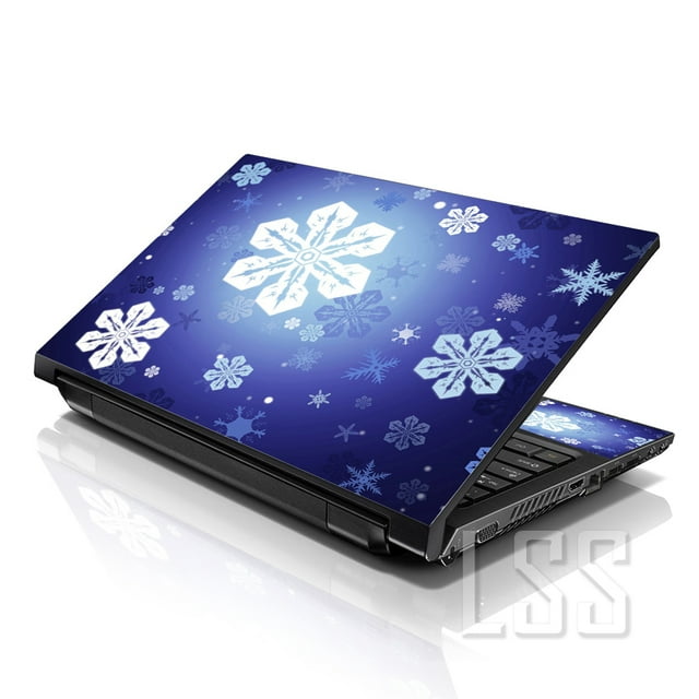 LSS Laptop Skin Sticker Snow Flakes Pattern Fits 13" to 16" Laptops