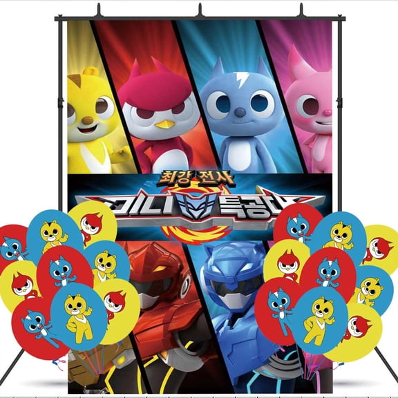 Miniforce Backdrop Balloons Banner Party Decorations Taspestry Wall Decor Background Poster Supplies