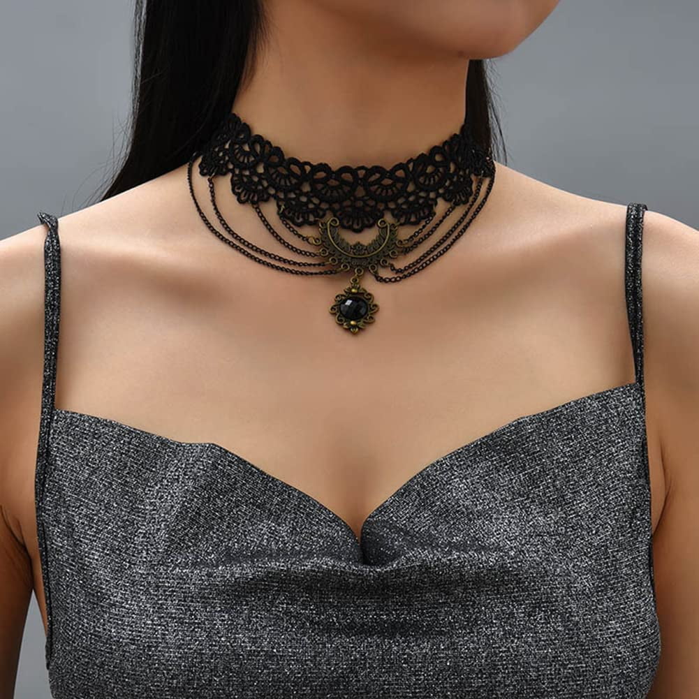 Black lace choker outlet