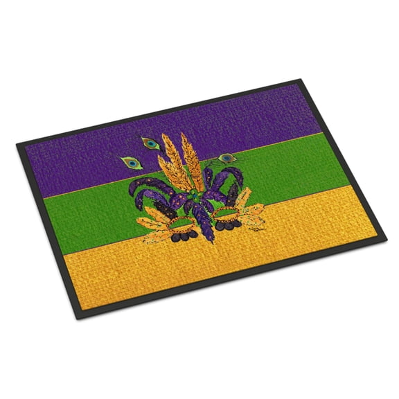 Caroline's Treasures 8387MAT Mardi Gras Mask Door Mat Indoor Rug or Outdoor Welcome Mat 18X27 Doormat, 18H X 27W,