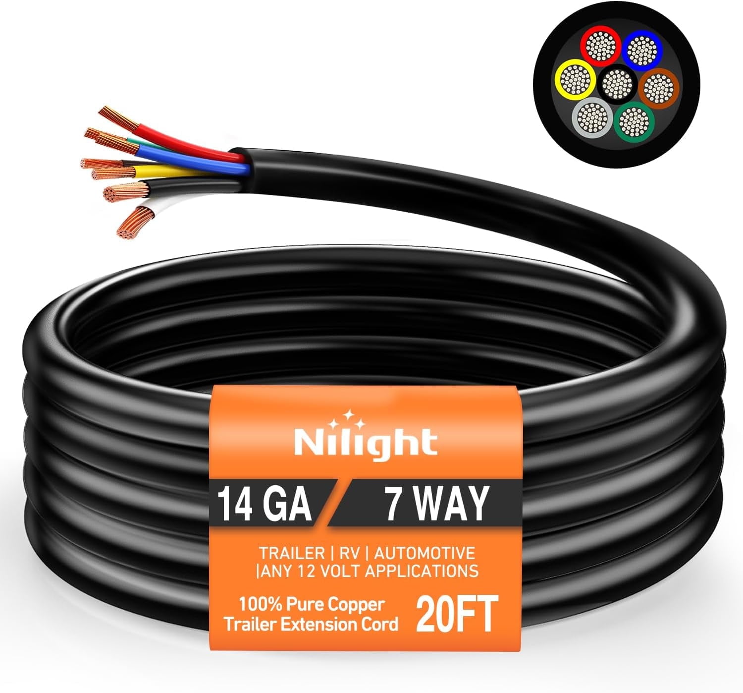 Deka RV Trailer 14 GA 4 Way X 100' Flat Wire | Ubuy India