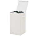 thumbnail image 6 of mDesign Large Upright Laundry Hamper, Hinge Lid, Attached Handles - Cream/White, 6 of 8