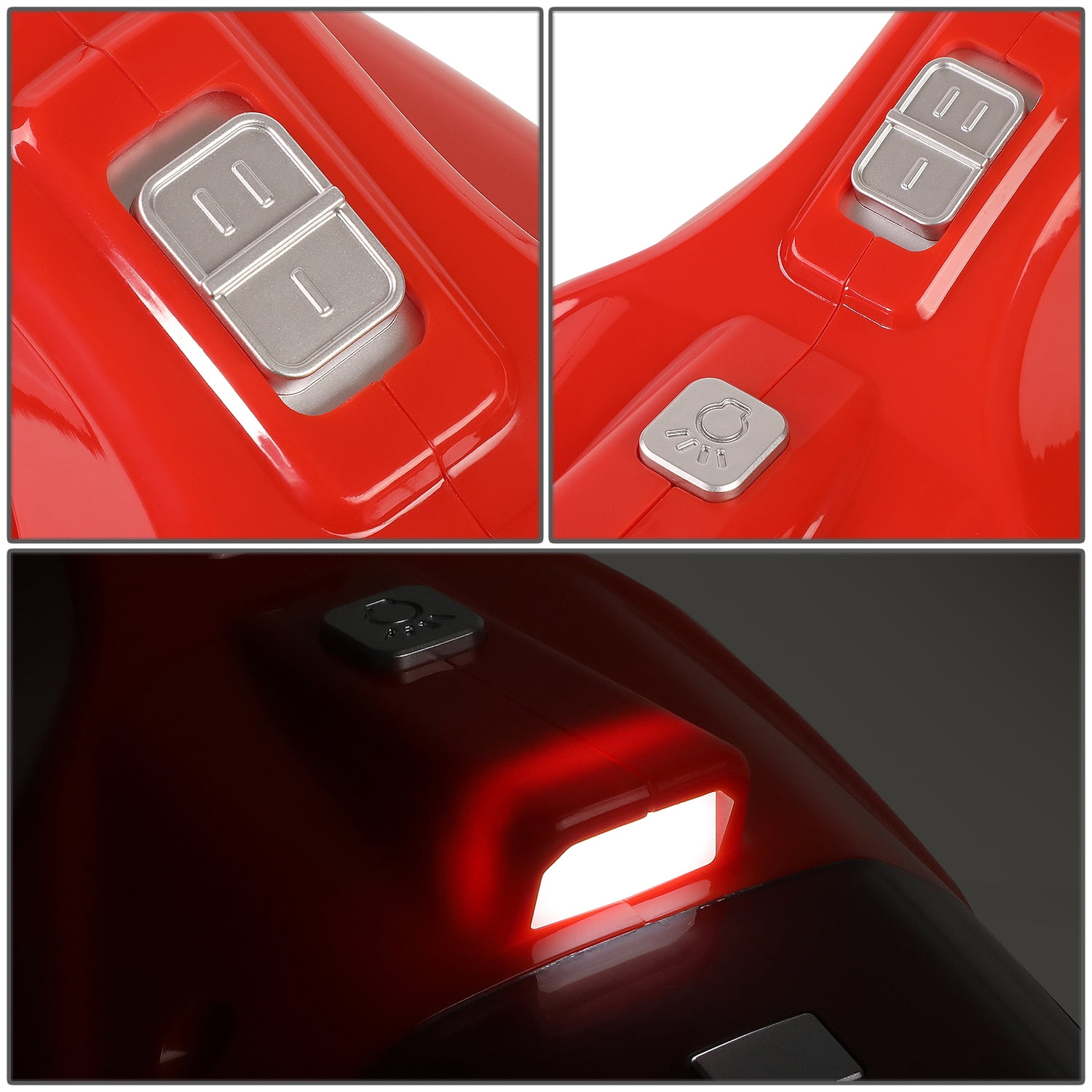 DNA Motoring For Red LED Light Mini Handheld Air Compressor Pump Corded Car Vacuum Cleaner Cleaning Kit