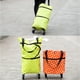 thumbnail image 5 of Advancent Bolsas de compras plegables y portátiles de gran capacidad, tela Oxford y bolsa de compras plegable de metal Almacenamiento y organización del hogar flores verdes, 5 of 6