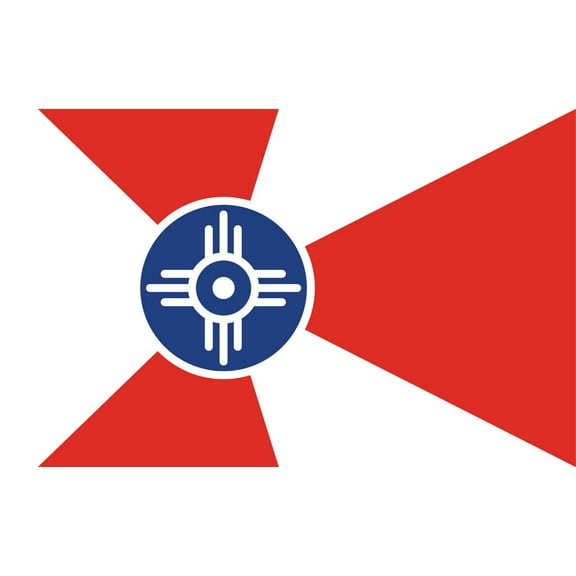 2-Pack Wichita City Flag Decal Sticker | 5-Inches By 3-Inches | Laminated Vinyl Decal | PDS365
