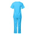 thumbnail image 4 of Women Men Medical Doctor Uniform Scrub Tops Pants Set Nurse Dentist Hospital Suit, 4 of 5