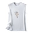 thumbnail image 3 of Women's Tennis Tanks Versatile Sleeveless Cat Print Zippered Heartfelt Tank Top for Casual Everyday Wear White S, 3 of 3