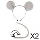 thumbnail image 1 of 2x2x Juego De Accesorios Para Disfraz De Ratón, Diadema Con Orejas De Ratón Y Decoración De Cola Para Fiesta, Color Gris, 1 of 8