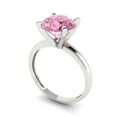 thumbnail image 2 of 2.5 ctw Solitaire Anniversary Ring for Women | Round Cut Simulated Pink Diamond | Hyperallergenic Solid 18K White Gold, 2 of 5