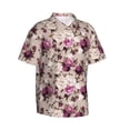 thumbnail image 2 of Qekee Rose Flowers print Hawaiian Shirt for Men Short Sleeve Button Down Shirts Beach Tropical Casual Shirts, 2 of 9