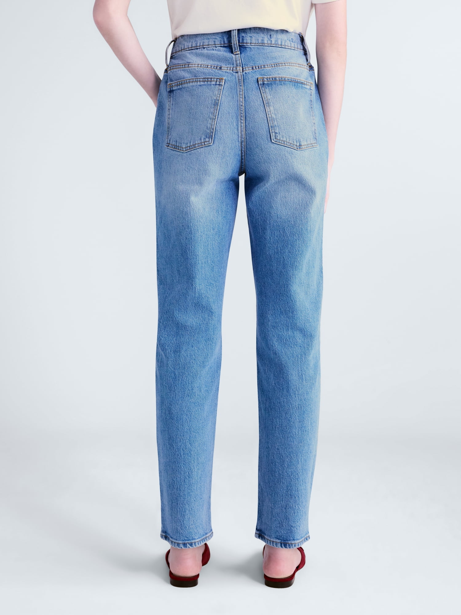 Free Assembly Women's High Rise Straight Leg Jeans, 30" Inseam, Sizes 0-20