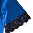 thumbnail image 7 of PMVFHDE Women's Satin & Lace 4 Piece Sleepwear Set Camisole Shorts Robe, Elegant Nightwear Set, Summer Lightweight Pajama Set, Elegant Bedtime Ensemble Blue,XS, 7 of 7