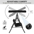 thumbnail image 6 of Yaheetech 3-Seat Patio Swing Chair with Adjustable Canopy, Black, 6 of 9