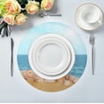 thumbnail image 3 of SKYSONIC Summer Beach Starfish & Seashell Round Placemats for Dining Table Non-Slip Heat-Resistant Polyester Table Mats Set of 4 Washable Table Mats for Kitchen Dining Table Decoration (895), 3 of 5