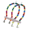 thumbnail image 6 of 2Pcs Colorful Beads Cockatiel Parakeet Bird Parrot Wooden Swing for Small Medium Size Birds Small Hammock Hanging Perch Stand Toy, 6 of 9